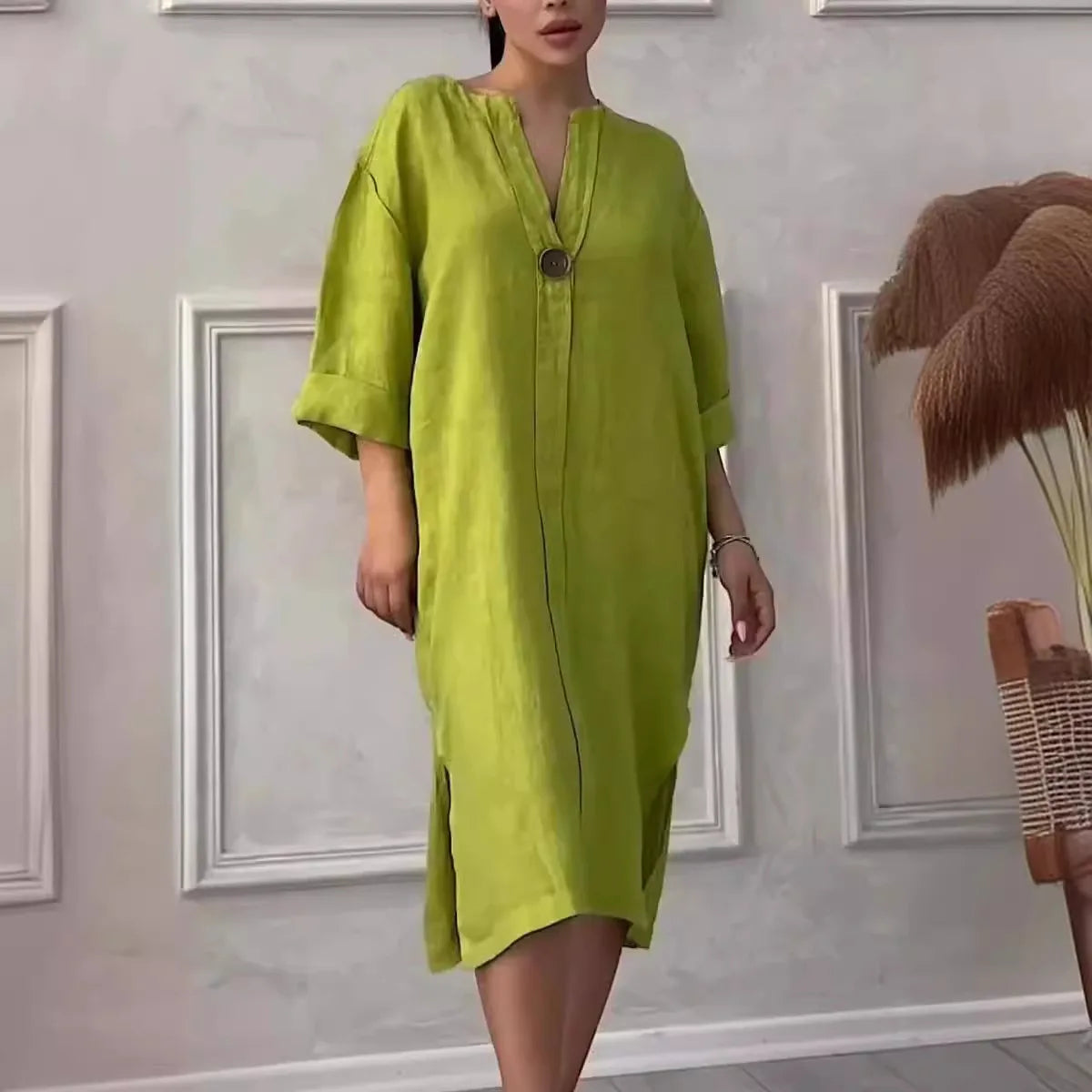Y2k Long Sleeve Linen Maxi Dress Women Summer Summer Casual Solid Color Party Loose Long Dresses Elegant Vestidos
