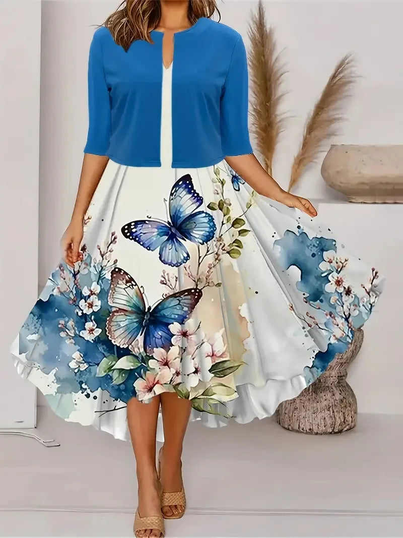 Floral Two-Piece Dress Set