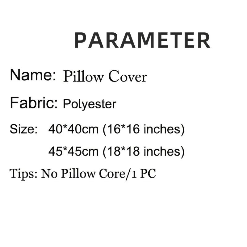 1-pakning med rysjer, uten putekjerne, putetrekk i massivt kubeform, konvoluttlommer, enkel å legge på, 40*40cm/45*45cm