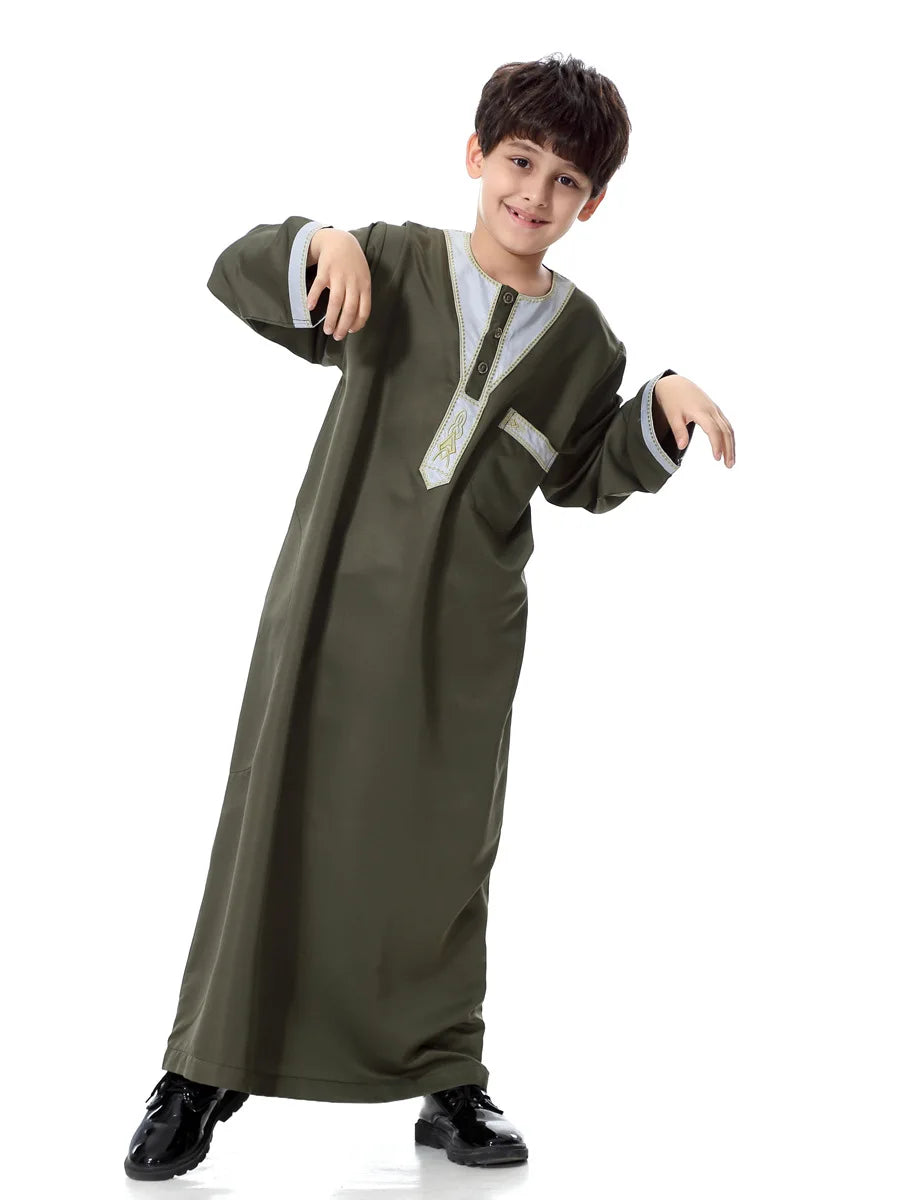 2025 Fashion Muslim Teenager Clothing Islam Men Summer Winter Eid Ramadan Prayer High Quality Elengance Party Boy's Robe Caftan