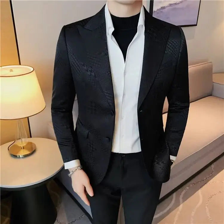Man Suits and Blazers Single Breasted Blue Coats Jacket for Men Party Clothing Fashion Fashionable Classic Summer Original