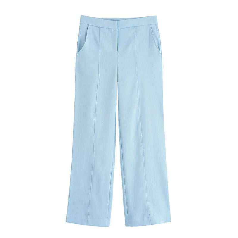 HipSeam High Waisted Pants Sets Women Summer Short Sleeve Double Breasted Blazer Pocket Trousers Women Outfit
