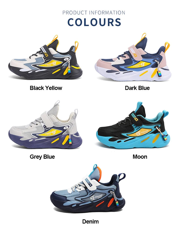 Zapatillas deportivas de malla para niños y niñas, transpirables y antideslizantes, para correr, caminar, zapatillas casuales infantiles