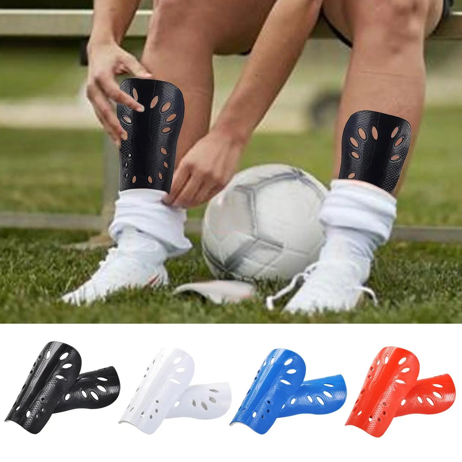 1 Pair Shin Pads for Football Protectors Pads Adult Kids Gear Breathable Sock Insert Board Training Legging Protective Gear