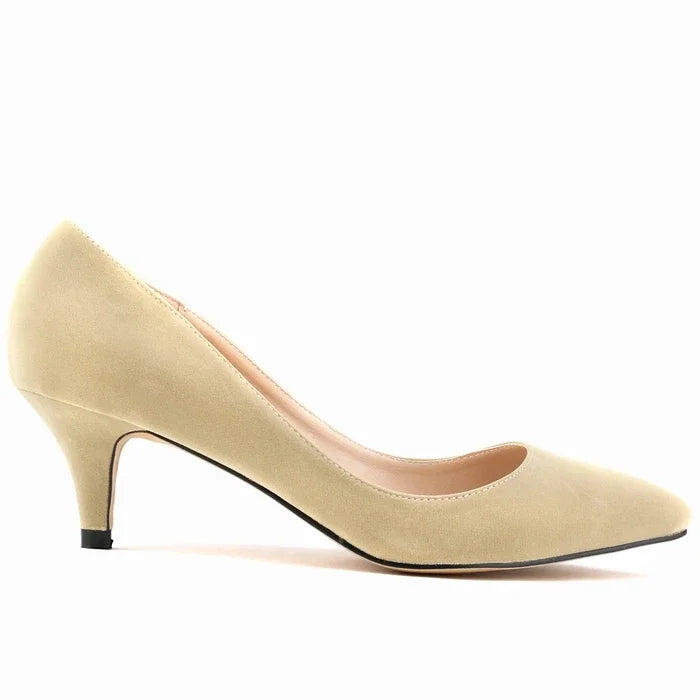 Spring And Autumn Women Shoes High Heels Solid Color Breathable Non Slip Sole Latex Insole Work Wedding Shoe Large Size