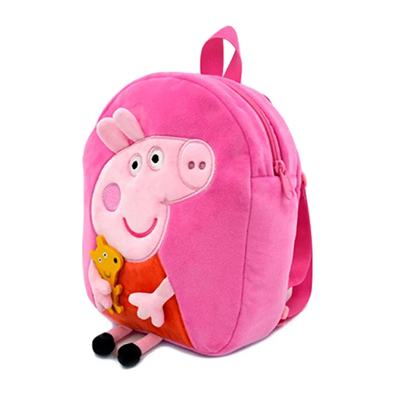 Peppa Pig Crossbody Bag Stereoscopic Doll Backpack Anime Knapsack Plush Coin Purse Toys George Round Pocketbook Children's Gifts