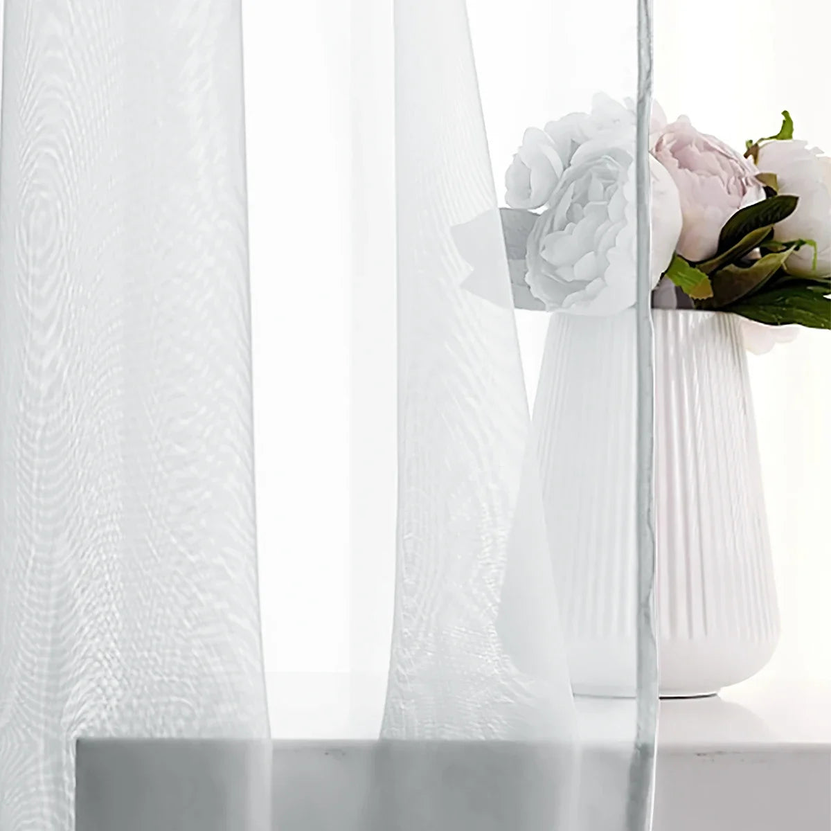 1pc Modern Waterproof Outdoor Curtain,  Solid Window Screen, Sheer Curtains for Terrace Balcony Showcase, Summer Curtains