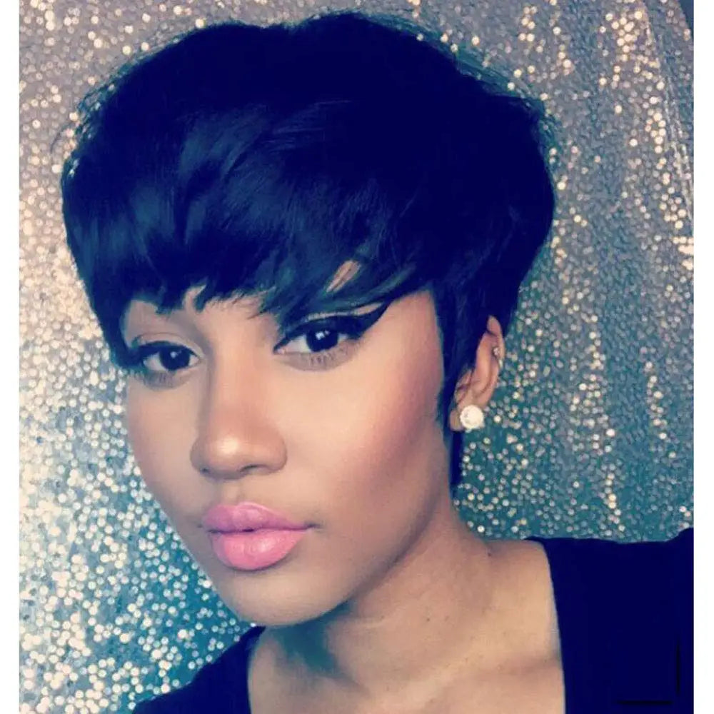 Pelucas baratas de cabello humano, peluca corta Bob Pixie Cut, cabello humano para mujeres, peluca de cabello humano brasileño de color hecha a máquina