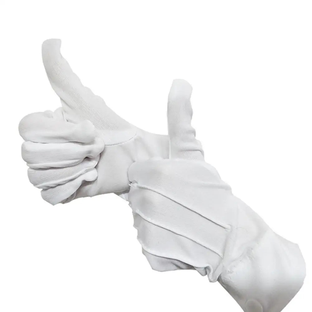 1 Pair Home Working Gloves Comfortable Garden Work Protective Gloves High Stretch Adult White Gloves White Cotton Gloves