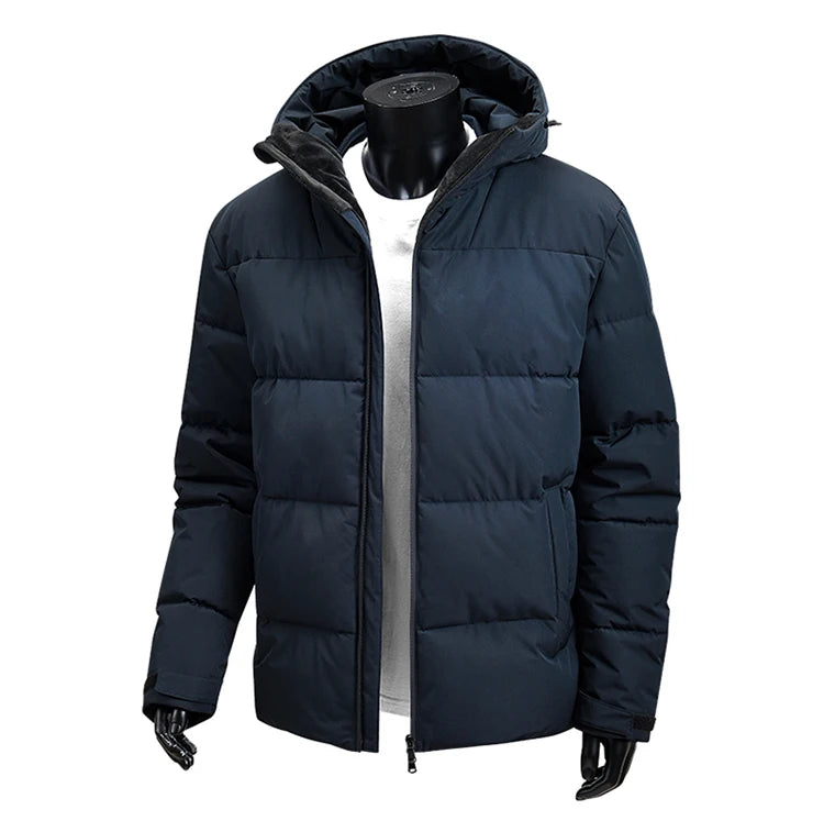 Men's Reversible Hooded Jacket  Winter Thermal Coat Waterproof Windproof Double Face Fleece Outerwear for Cold Weather  2025