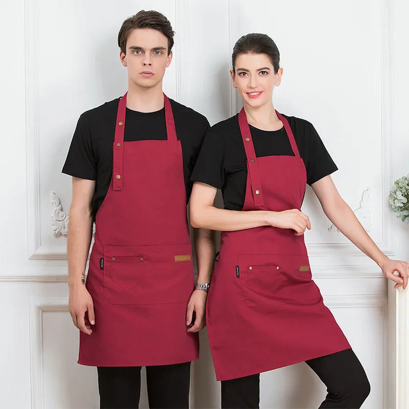 Nouveaux tabliers de cuisine tendance pour femmes et hommes, tabliers de travail pour chefs, pour grillades, restaurants, bars, boutiques, cafés, salons de beauté, studios de manucure, uniformes