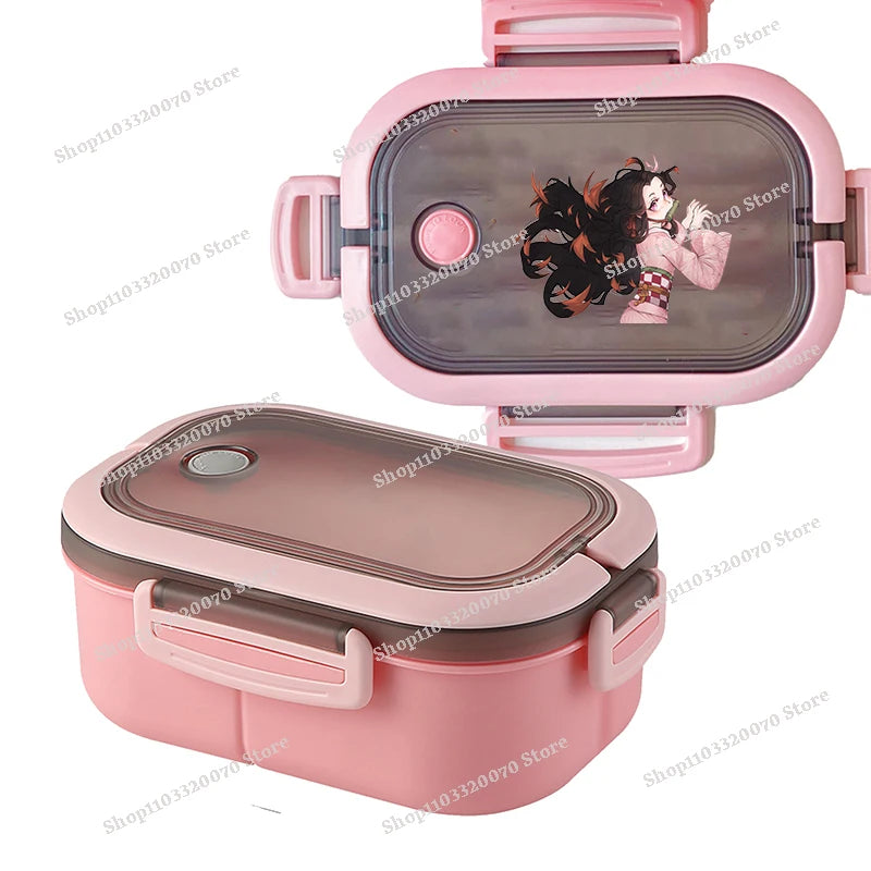 Demon Slayer Kimetsu No Yaiba Lunch Box Cartoon Anime Figures Dinner Pail Student Office Workers Large Capacity Sealed Bento Box