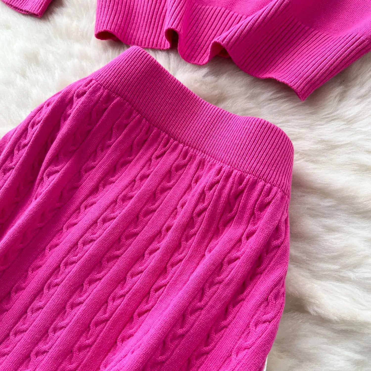 Two Piece Sets Women Skirt Set Turtleneck Knitted Full Sleeve Tops Mid Length Skirts Wrap Hip High Waist Y2k Streetwear Elegant