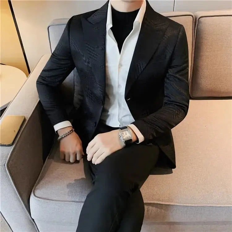 Man Suits and Blazers Single Breasted Blue Coats Jacket for Men Party Clothing Fashion Fashionable Classic Summer Original