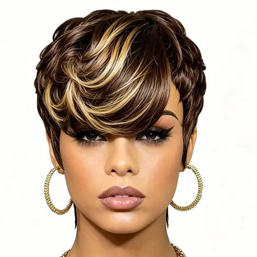 Highlight Pixie Human Hair Wig
