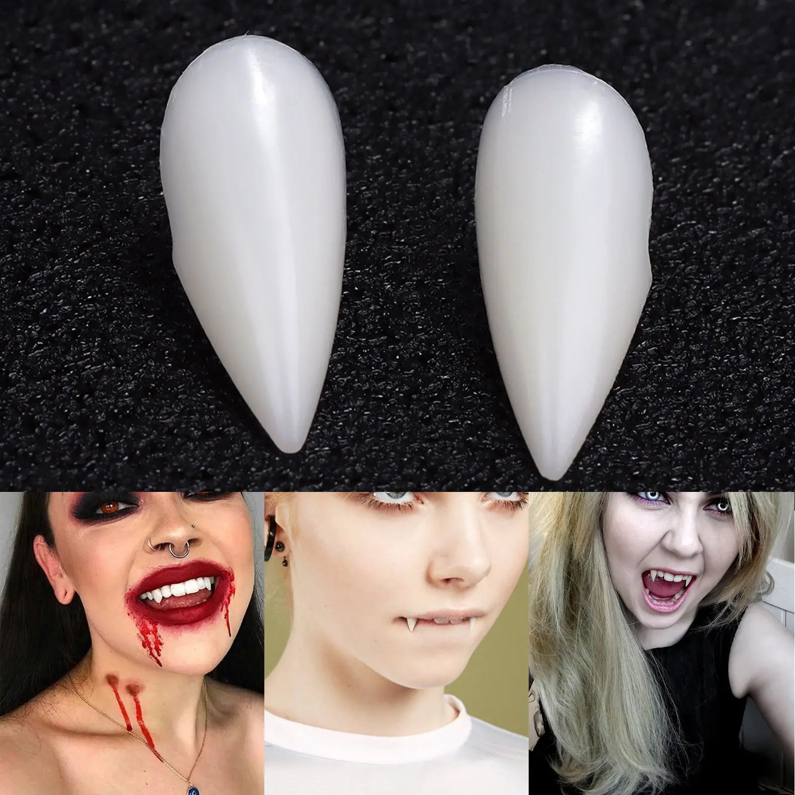 Suit Resin Vampire Teeth Fangs Halloween Decoration Props Diy Teeth Plus Glue Teeth Props Cosplay Friendly Vampire Party
