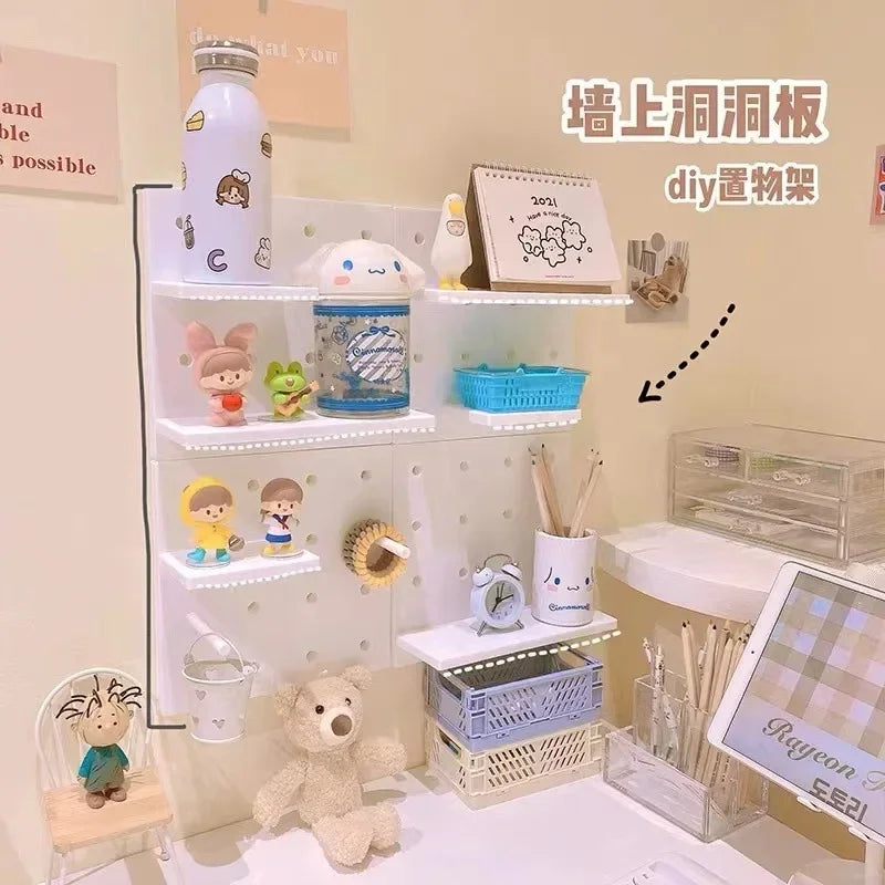 Home Decor Wall Shelves Decoration Hole Board Wall Storage Rack Storage Shelf Kitchen Bedroom Hanging Wall Shelves Wall Decor
