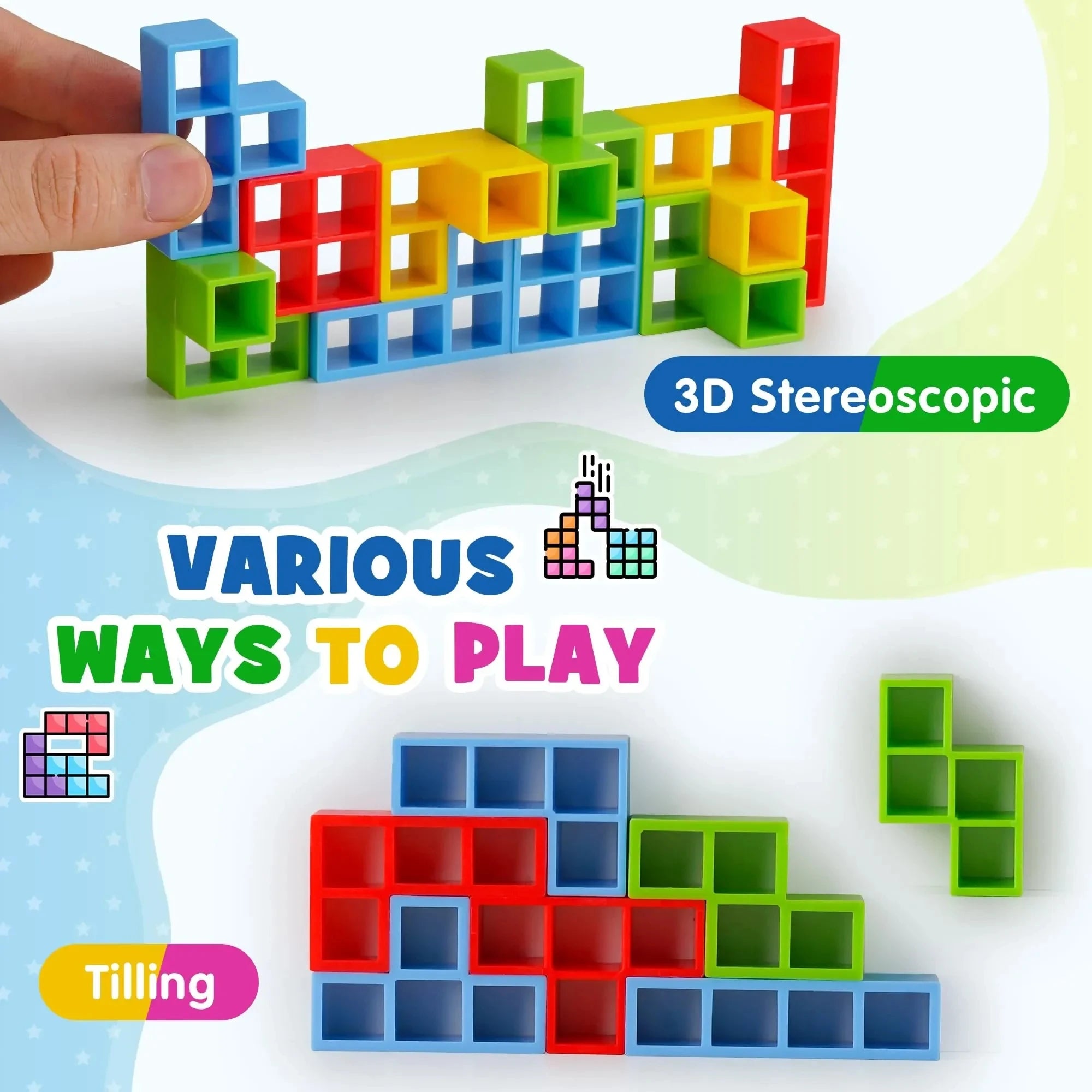 Puzles Tetra Tower Divertido Juego de Mesa de Equilibrio para Apilar Bloques de Construcción para Niños, Adultos, Amigos, Equipo, Dormitorio, Noche de Juegos Familiares, Fiesta
