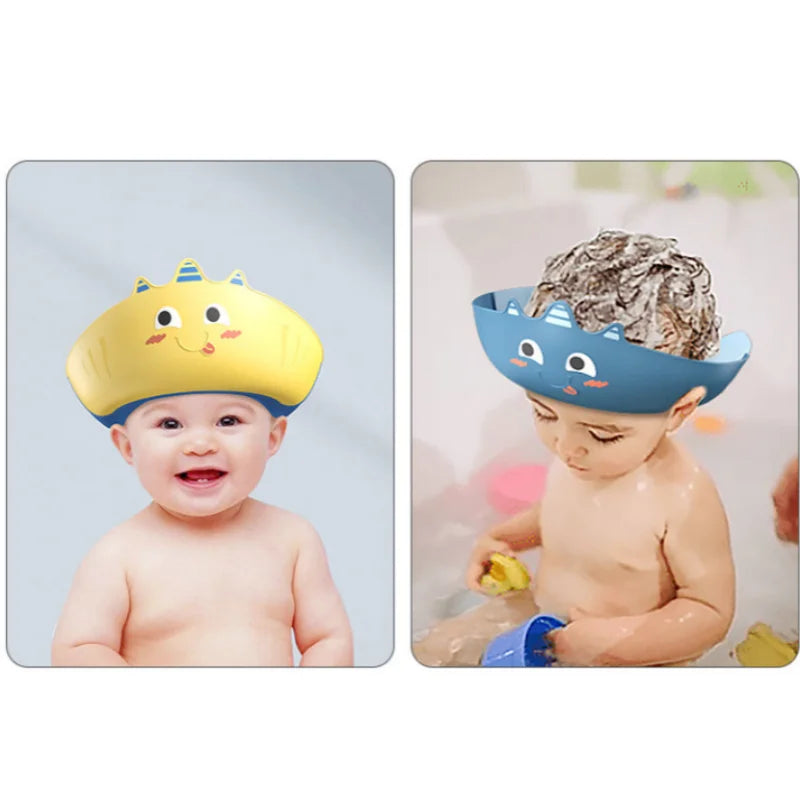 Gorros de baño para bebés, protectores de oído infantiles, gorro de ducha para niños, protector de cabeza para baño, gorro de ducha ajustable para lavar el pelo