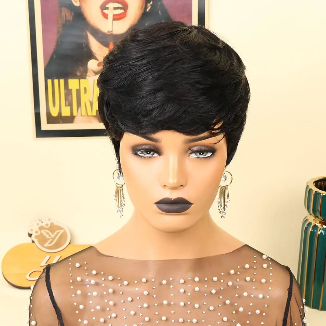 Pixie Cut Wig  for Black Women Summer Short Glueless  Synthetic Short Pixie Cut Wigs Boy