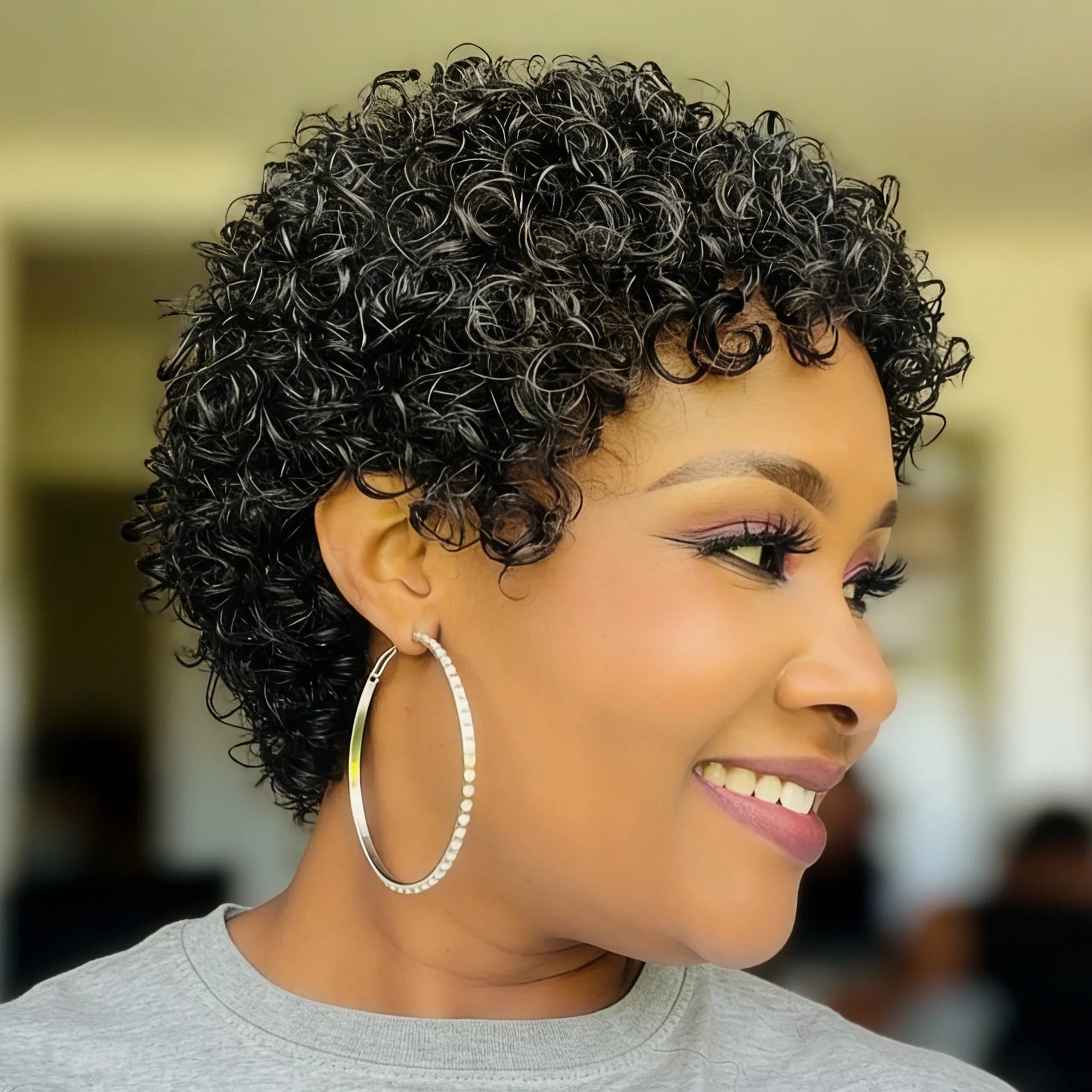 Peluca Pixie Rizada Afro