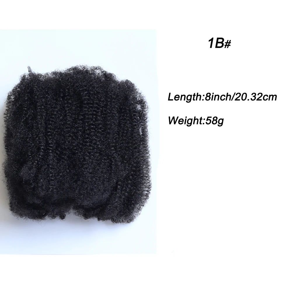 Sleek Afro Kinky Bulk Synthetic Hair Black for Braiding Twist Dreadlock African Braids Hair 36 Inch Long-lasting Color