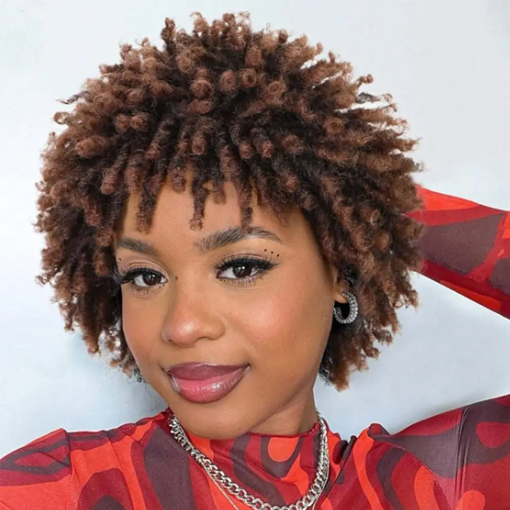 Short synthetic Wig for Black Women and Men Afro Faux Dreads Wig Heat Resistant Short Braided Wigs for Black Women