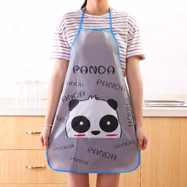Women Cartoon Fruits Waterproof PVC Apron Kitchen Restaurant Cooking Bib Aprons