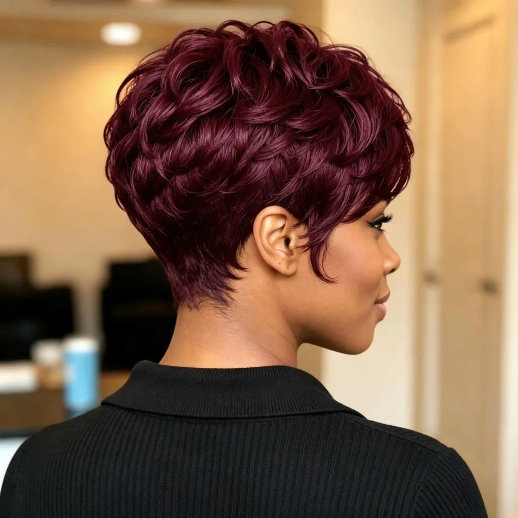 Curly Pixie Remy Hair Wig