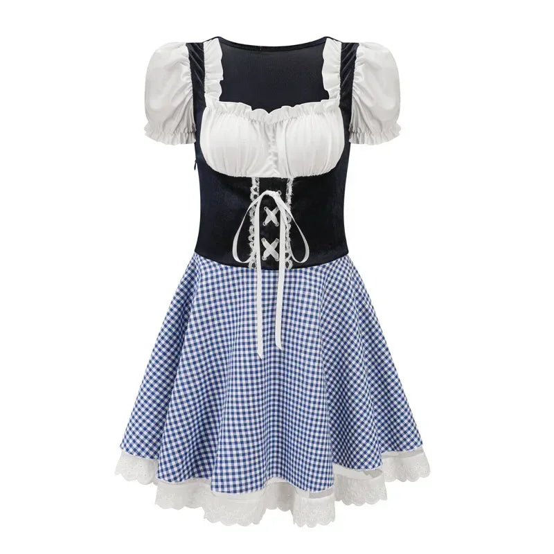 Oktoberfest Sexy Maid Uniform Cosplay Costume Women German Traditional Bavarian Party Waitress Outfit Dress Up Halloween