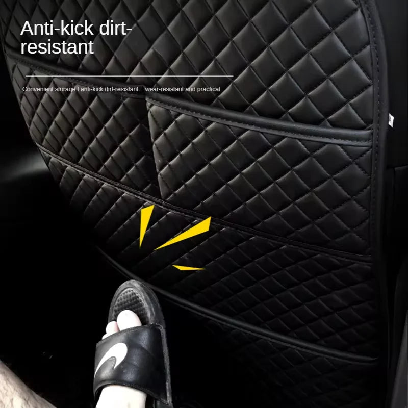 Kcimo Car Anti Kicks Pad Storage Mat PU Leather Universal Seat Back Leather Protector Cover Waterproof Backseat Child Kick Mats