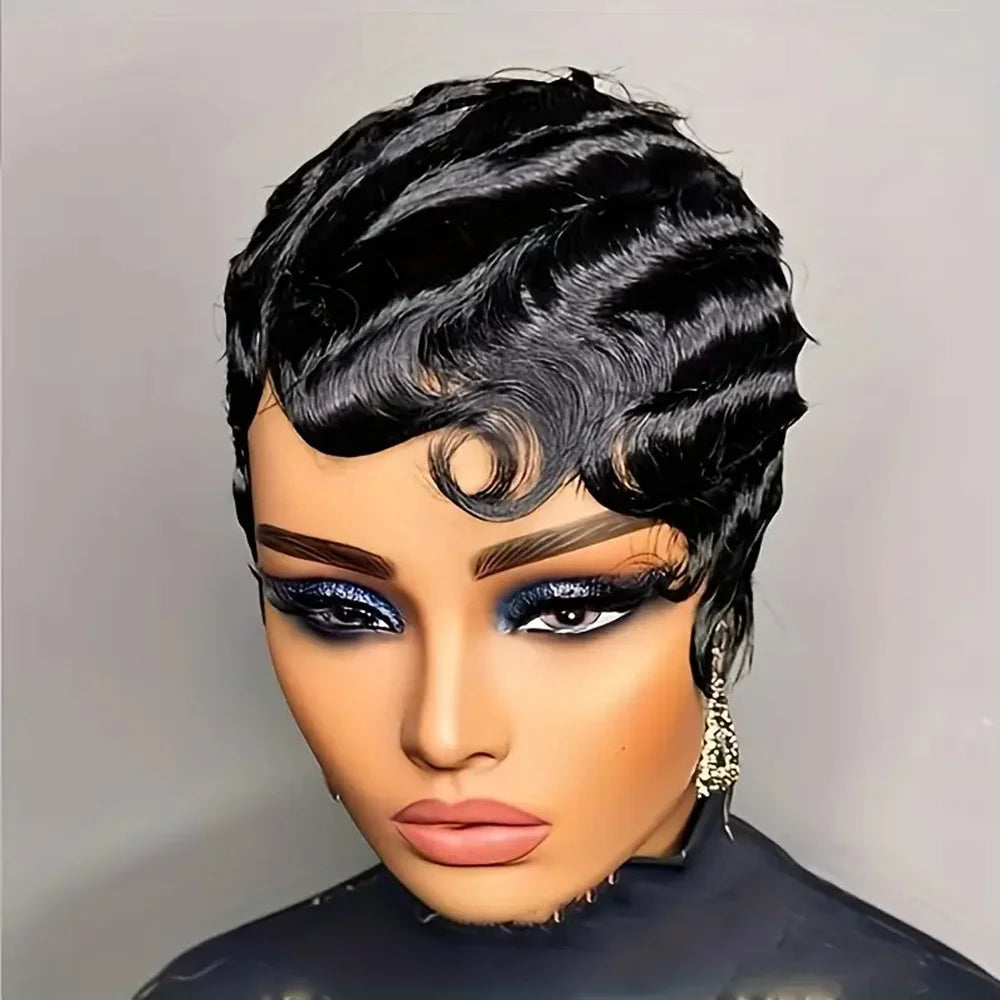 Finger Wave Pixie Wig