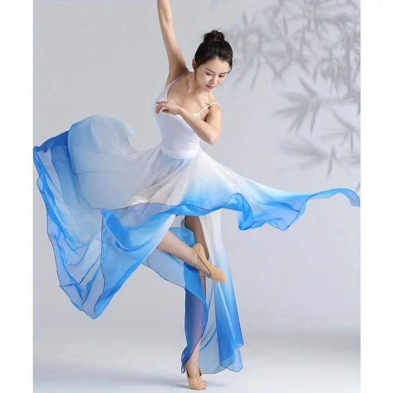 Dance Skirt - Contemporary Ballet Modern Dance Practice Skirt,Adjustable Waist Tie for Performances