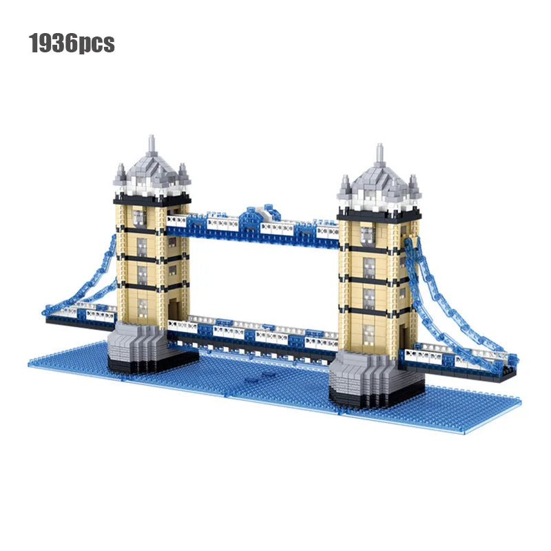 World Famous Architecture Diamond Building Blocks Toy Taj Mahal Vassili Church London Bridge Micro Size Bricks Construction Toys