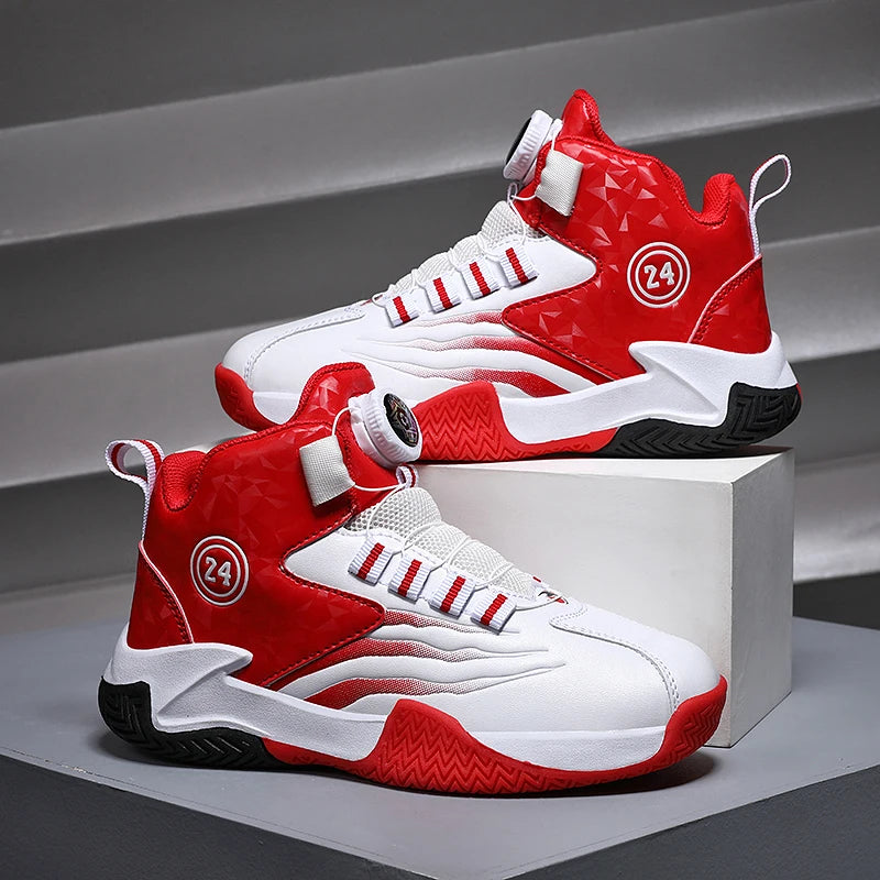 Zapatillas de baloncesto para niños con hebilla giratoria