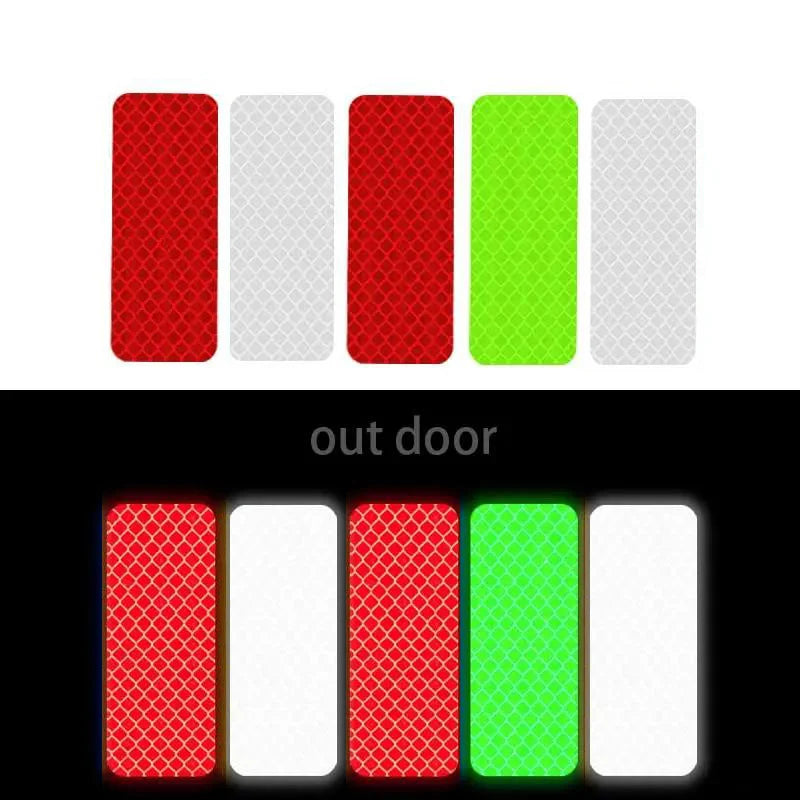 10~60pcs Bicycle Reflective Stickers Secure 30x80mm Warning Strip Car Motorcyle Night Saftety Mark Bicycle Rim Frame Reflector