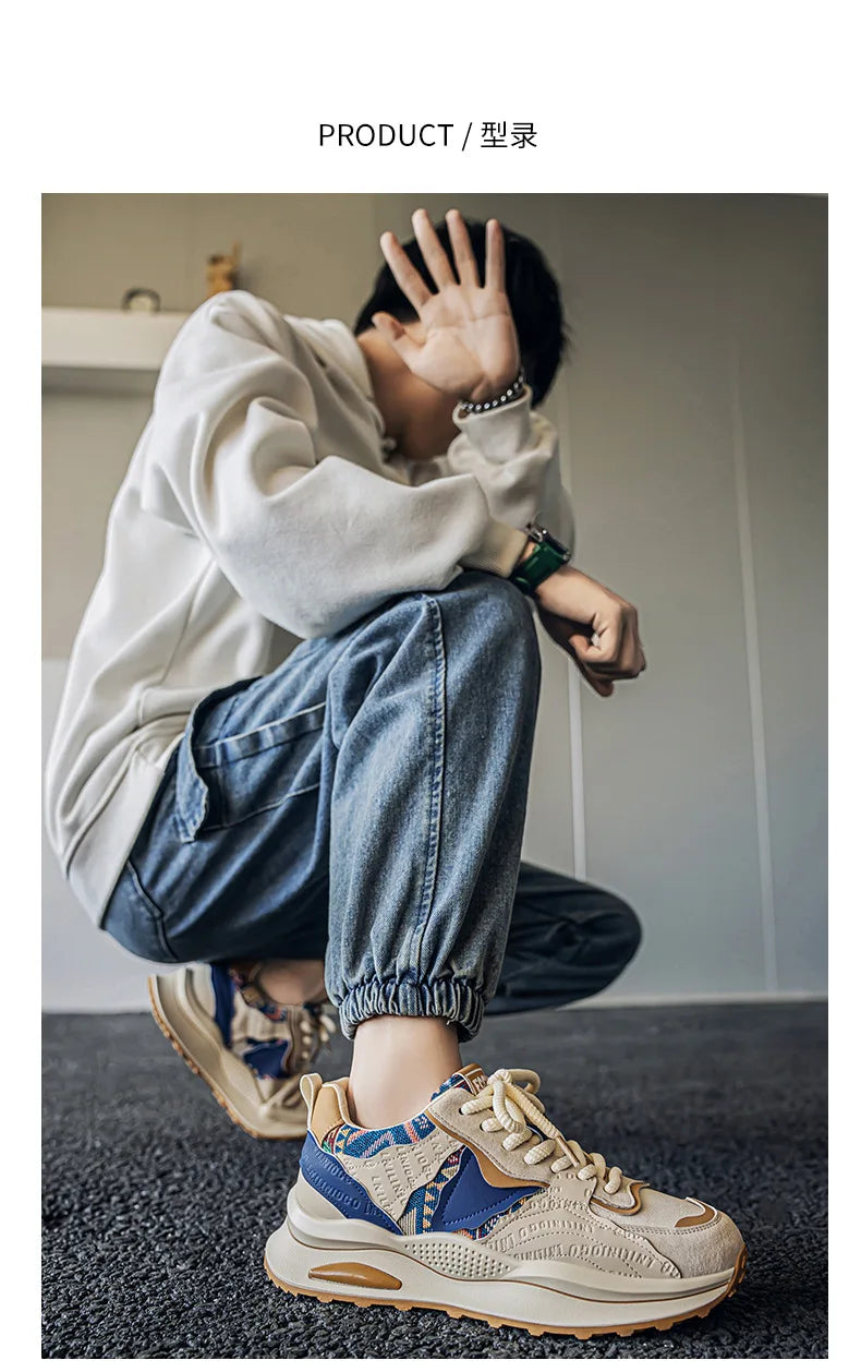 Men's Shoes Spring New Casual Versatile Comfortable Fashion Trend Niche Non-slip Wear-Resistant Retro Sneakers