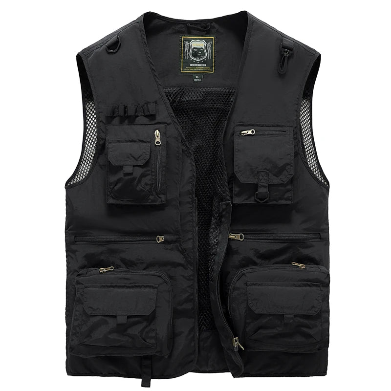 Outdoor Leisure Vest Men's New Multi-Pocket Breathable Outdoor Sports Coat High-Quality Design Leisure Vest Men Work Vest