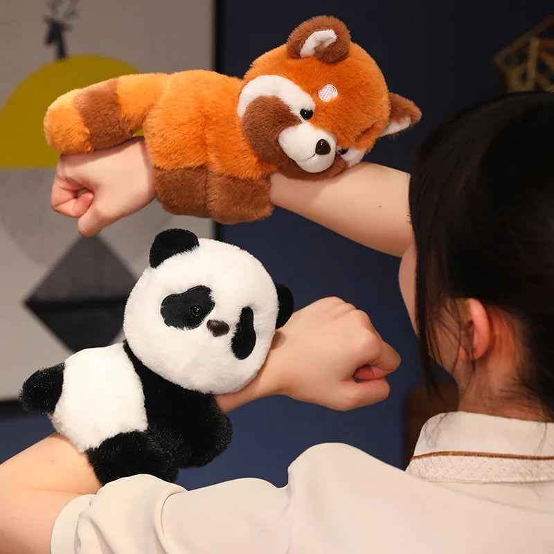 Creative Stuffed Animals Raccoon Fox Husky Cat Monkey Papa Circle Toy Wrapped Around Arm Doll Toys For Kids Birthday Gift