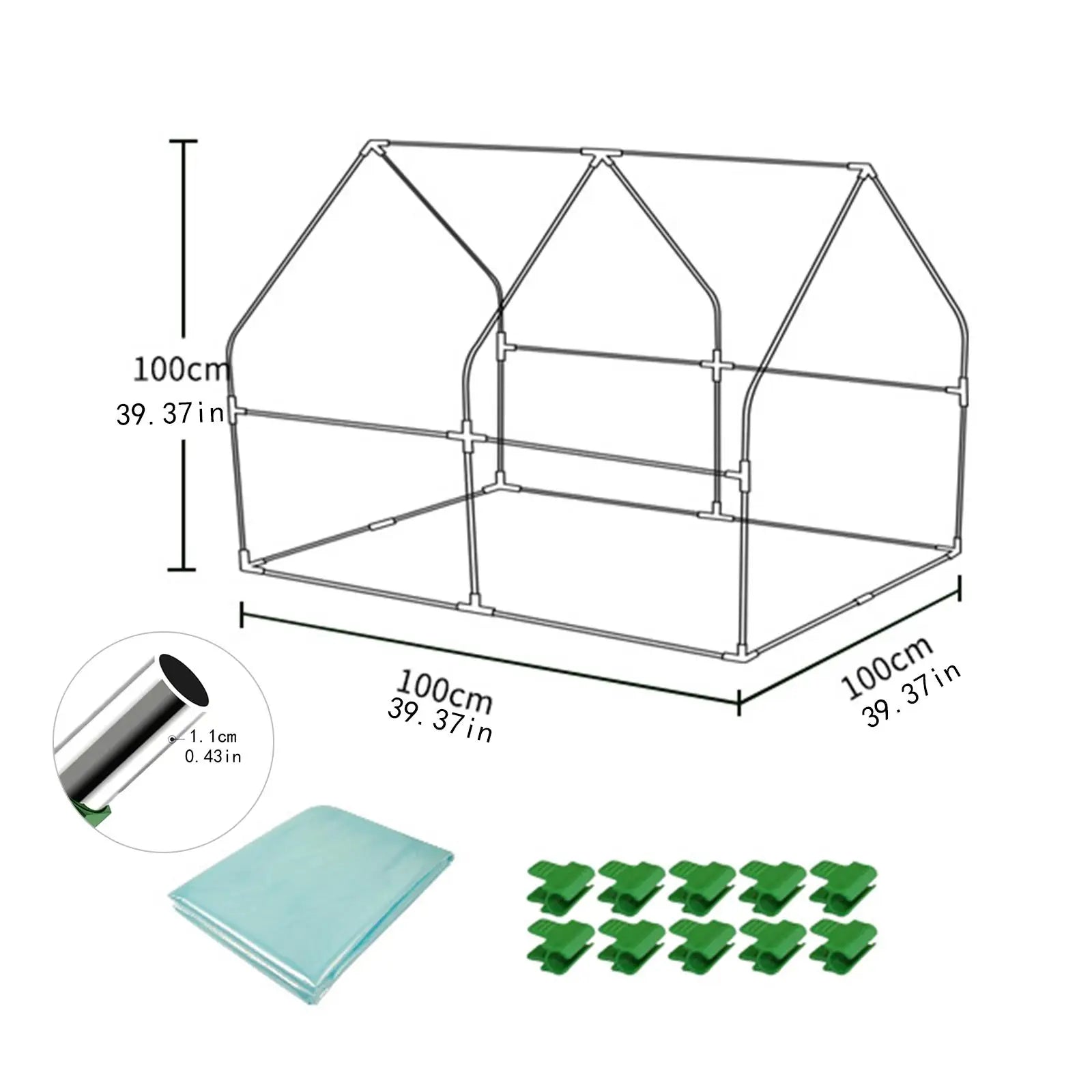 Mini drivhus bærbart hagedrivhus for innendørs utendørs grønnsaker