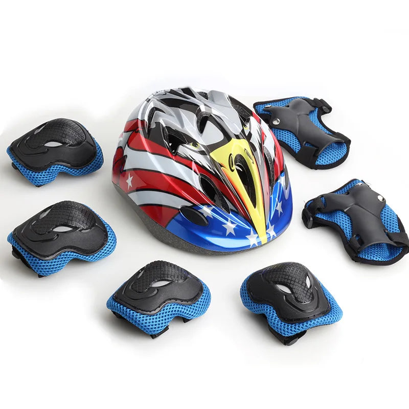 Kids Bike Helmet Knee Elbow Wrist Pads,Toddler Helmet with Protective Gear Set,for Bicycle Cycling Skateboard Scooter Skating