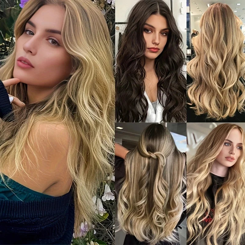 24" Long Curly Clip-In Hair Extensions – Soft, Ombre & Heat-Resistant