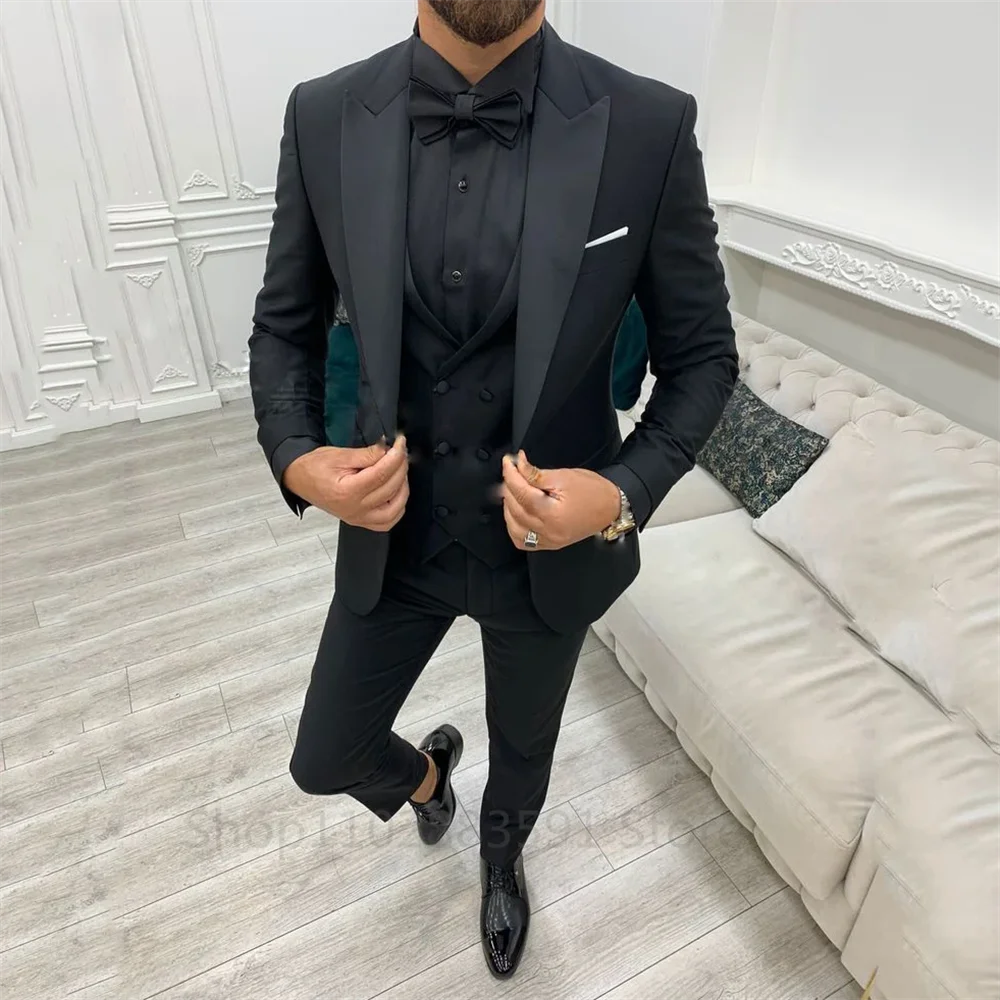 Design Men's Suits 3 Pieces Slim Fit Suit Formal Business Groom Wear Costume Wedding Tuxedos Blazer Vest Pants Homme Mariage