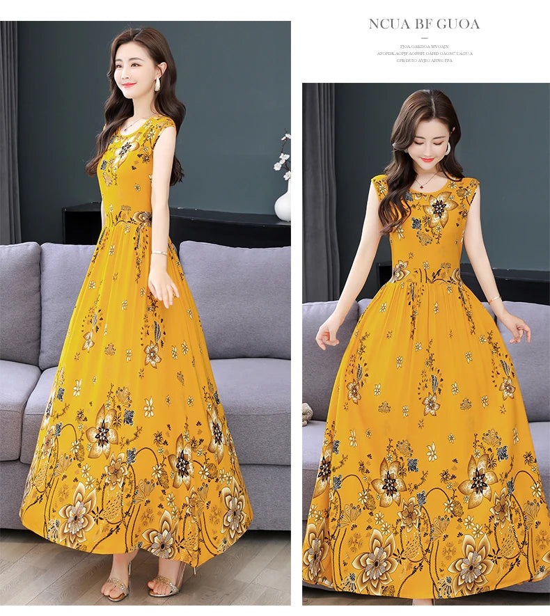 New Fashion  Summer Print Women Short Sleeve Cotton Plus Size Women Clothing Dress Ladies Large Size Vestidos dresses