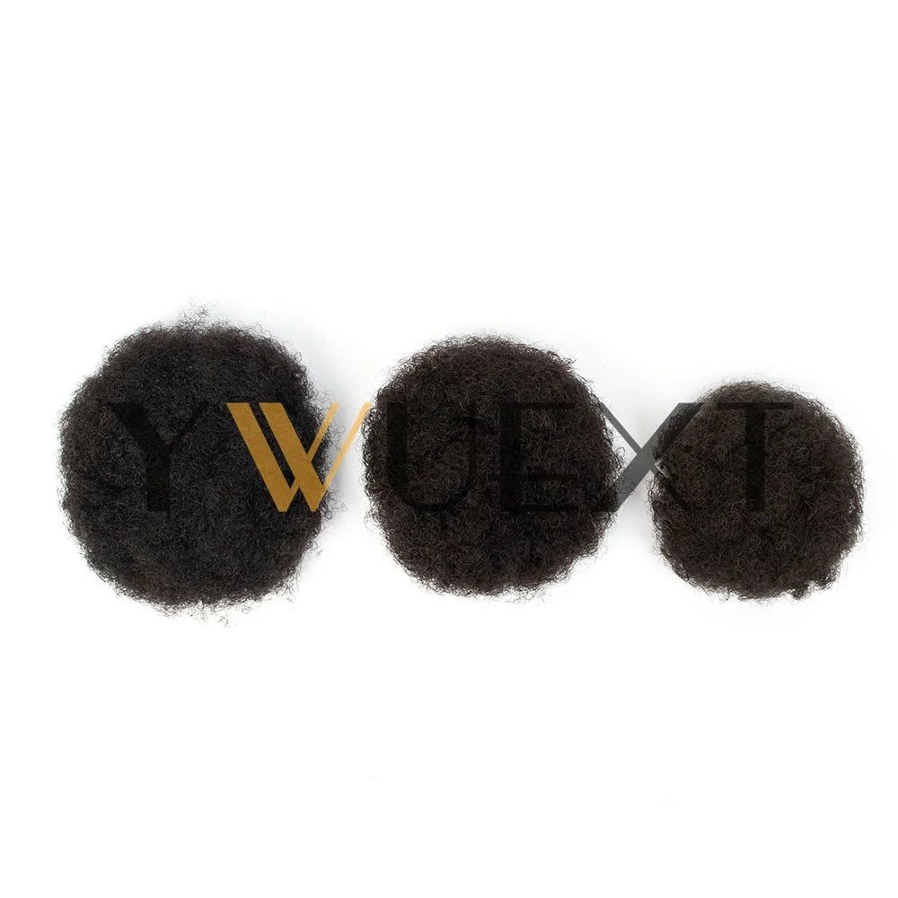 Afro Puff Ponytail 4-6 Inch Human Hair Puff Ponytail Hair Extensions Clip On Kinky Drawstring Curly Ponytail Bun Durable Natural Soft And Smooth Hairpiece Kinky Curly Bun Hair Clip In Drawstring Curly Ponytail Bun