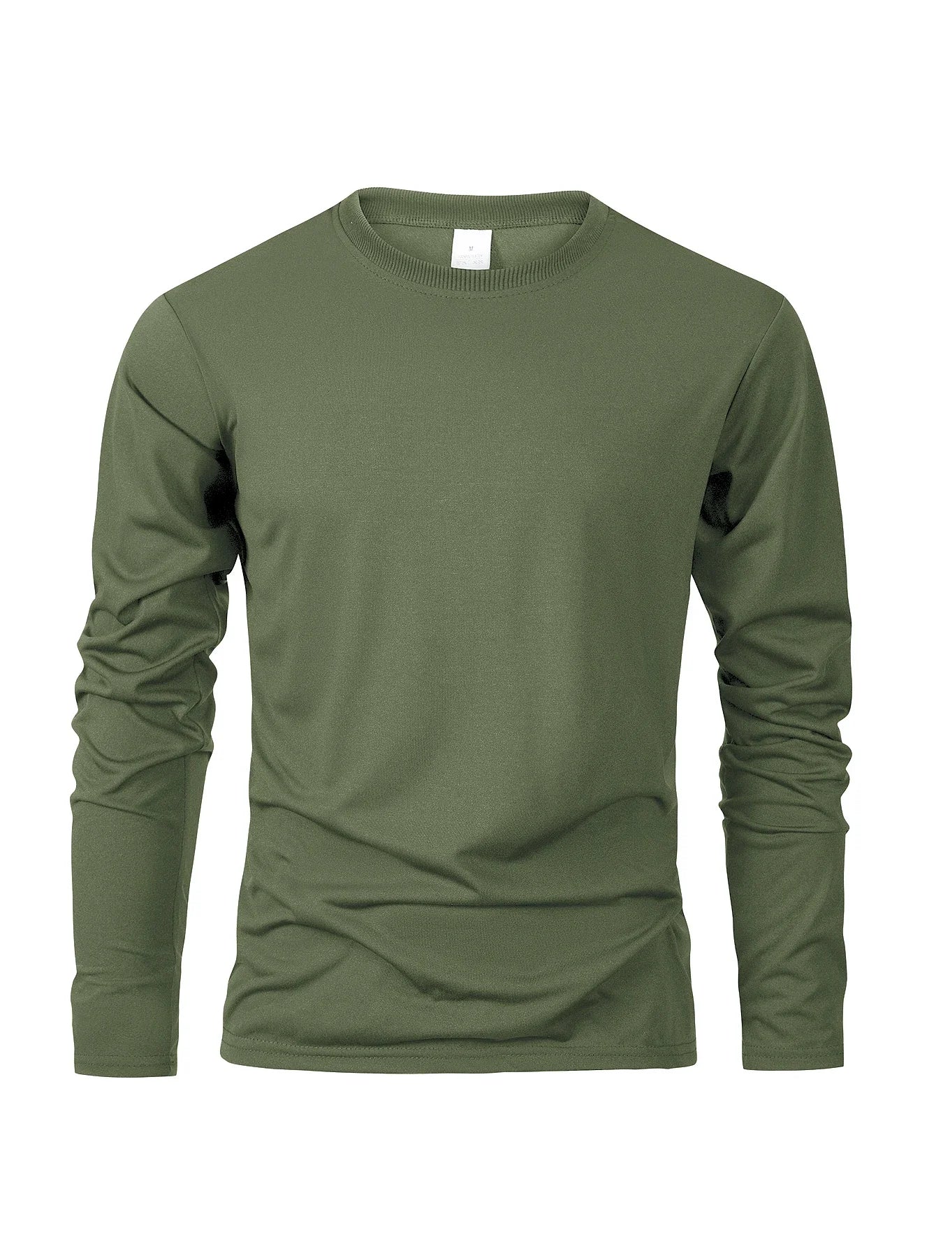 Men's Shirts Simplicity Solid Color Long Sleeve T-shirt Fashion Breathable Casual O-neck Unisex Tops Fitness Run Sports Pullover