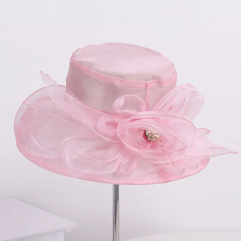 Fashionable Breathable Outdoor Travel Hat Elegant Floral Decoration Sunshade Cap Stylish Comfortable New Arrival