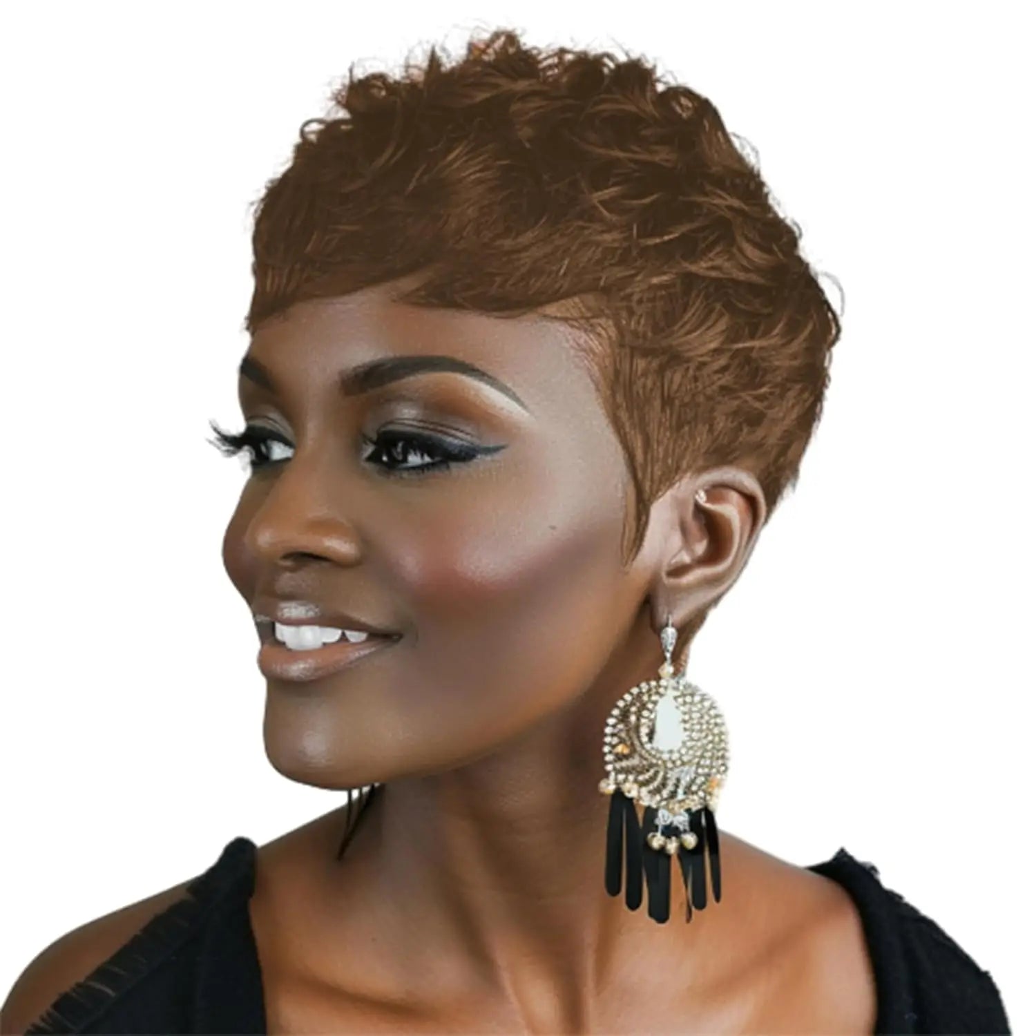 Short Pixie Cut Wigs for Short Wigs for Black Women Black Wavy Layered Short synthetic Wigs