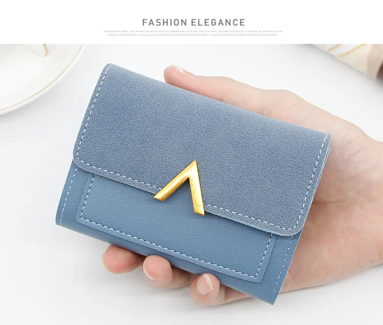 New Simple Short Women Wallets High Quality Card Holder Large Capacity Female Coin Purses  Small Card Bag Wallet For Girls