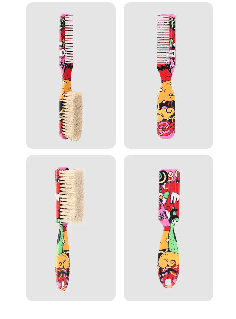 New Professional Barber Hair Cleaning Brush Men Horse Hair Bristle Beard Brush Hairdressing Neck Duster Broken Hair Remove Tools